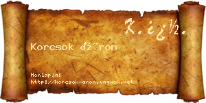 Korcsok Áron névjegykártya